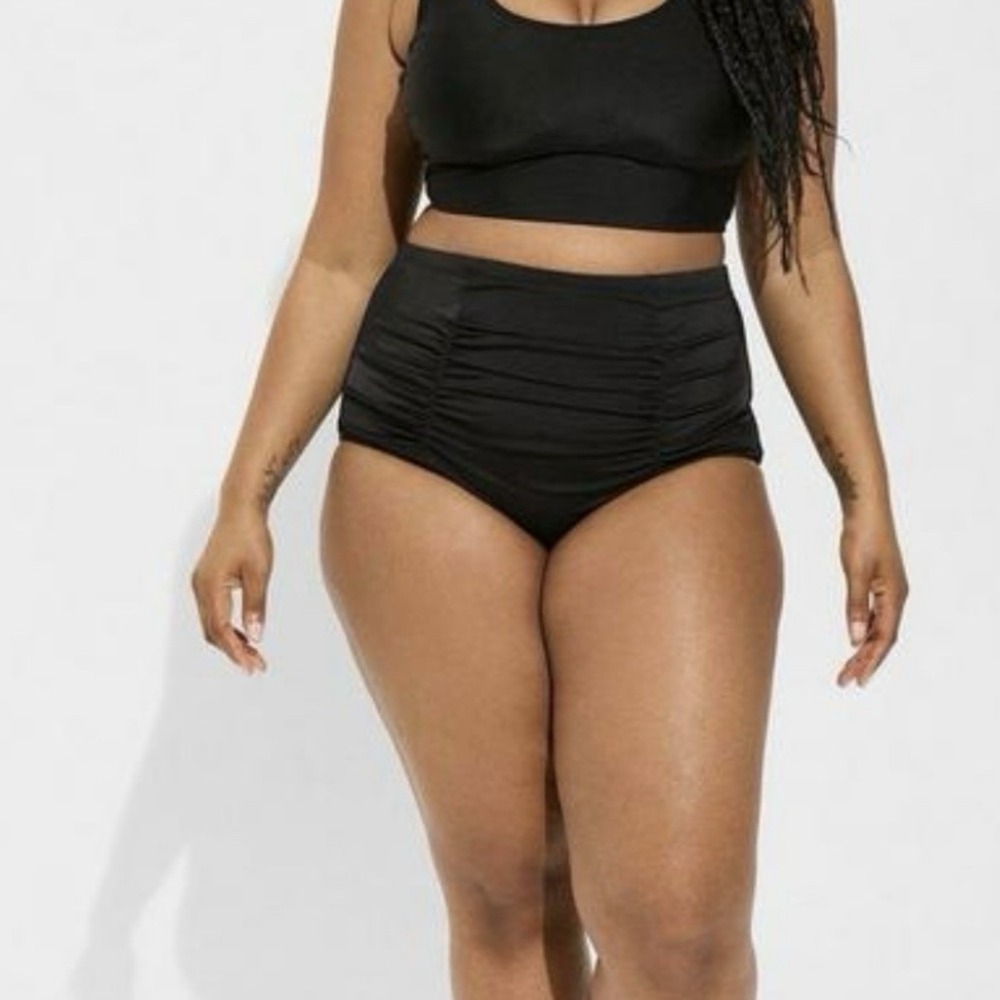 NWT Torrid Black High Rise Ruched Swim Brief Bottom Size‎ 3X - Picture 7 of 7